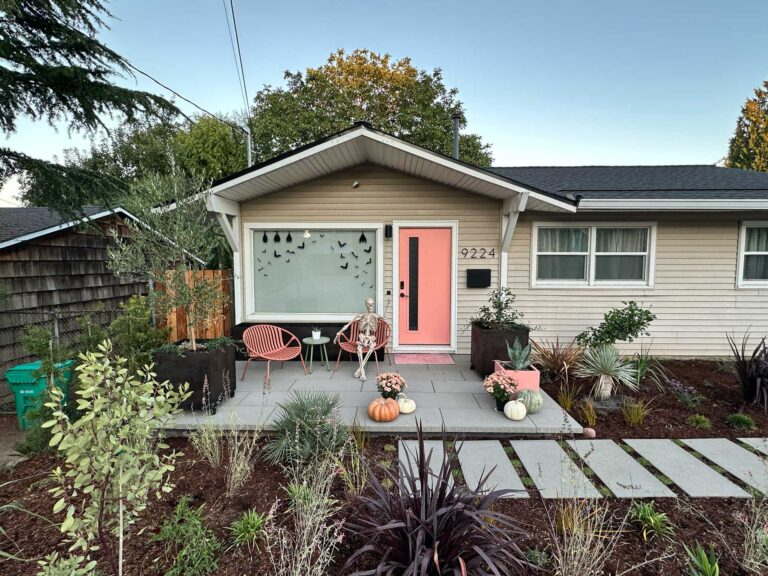 modern front patio landscape path hero