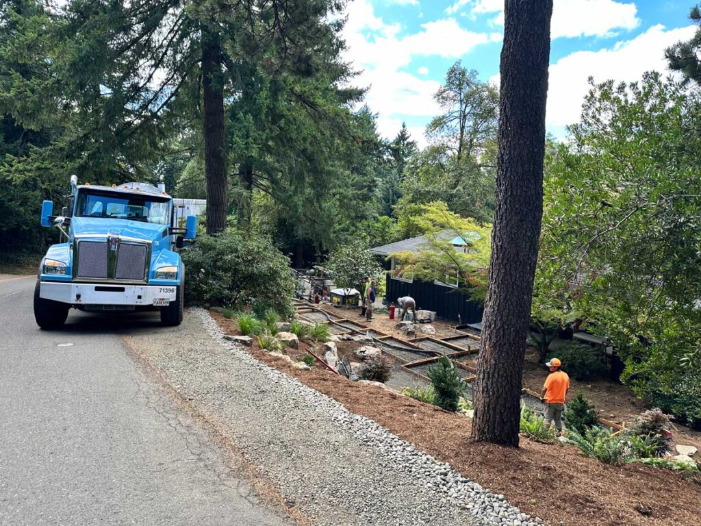 sidewalk framing landscape construction