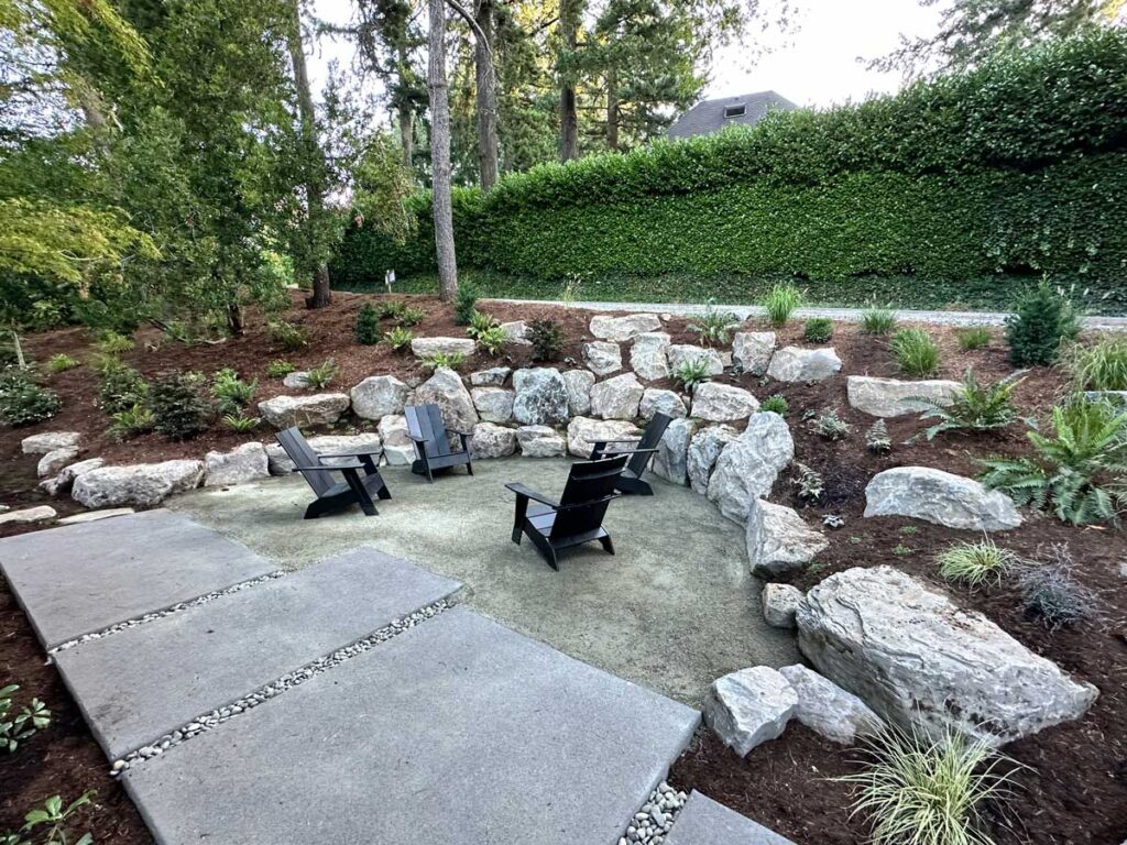 walkway patio landscaping boulders